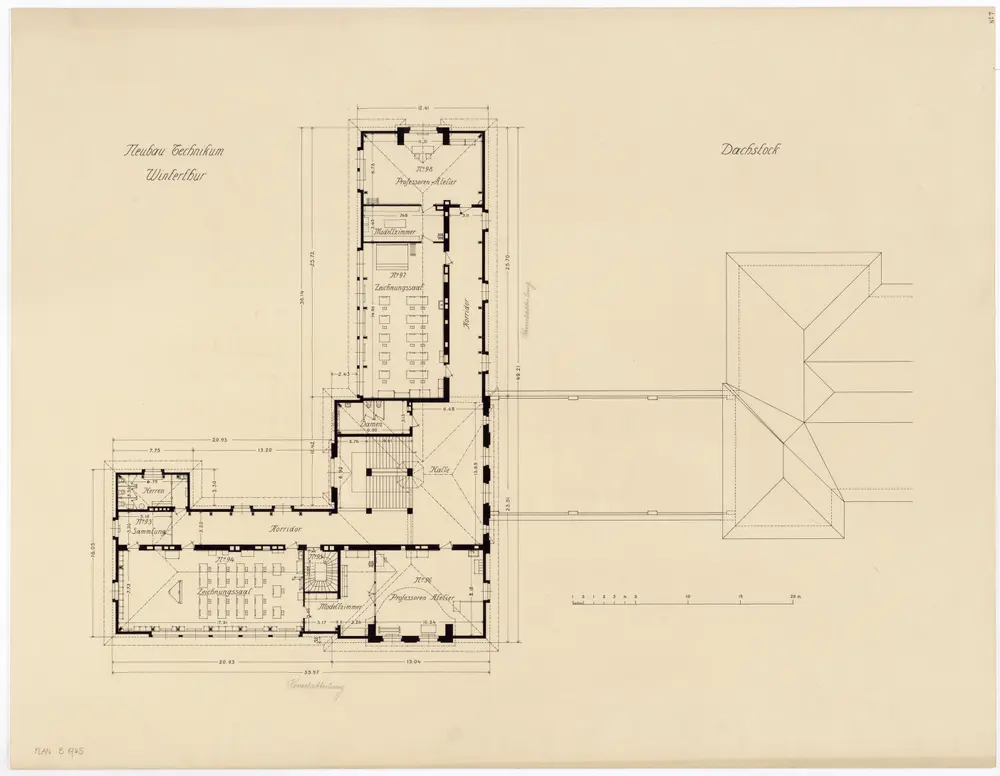 Winterthur: Technikum, Ostbau, Dachstock; Grundriss (Nr. 7)