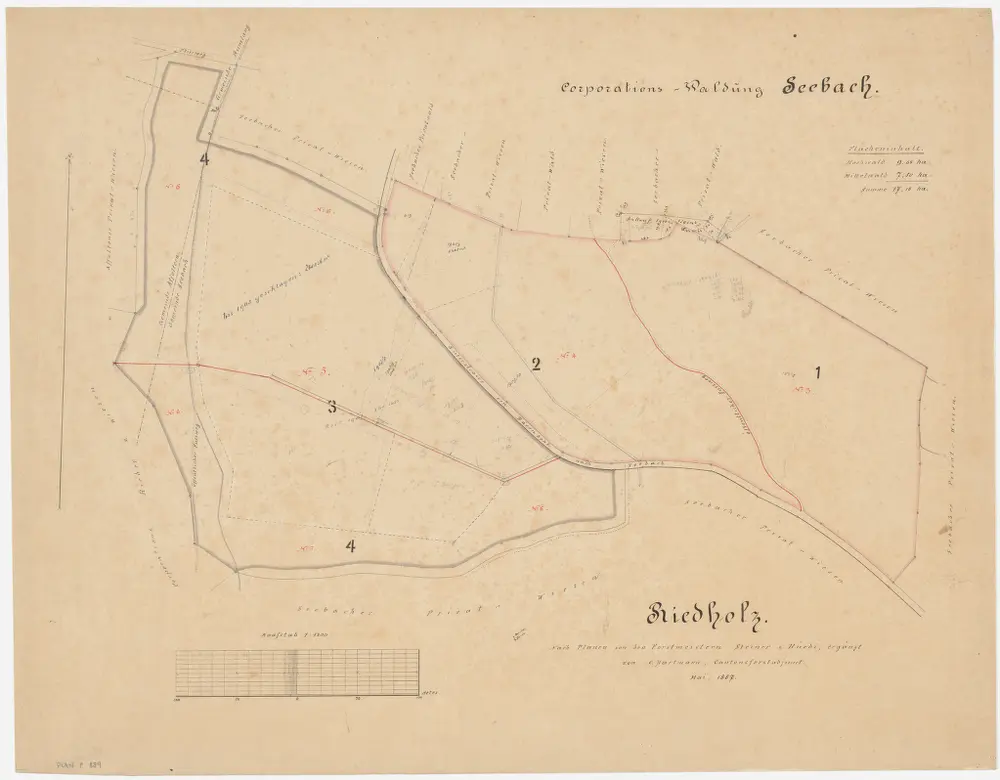 Seebach: Genossenschaftswaldung Riedenholz (Riedholz); Grundriss