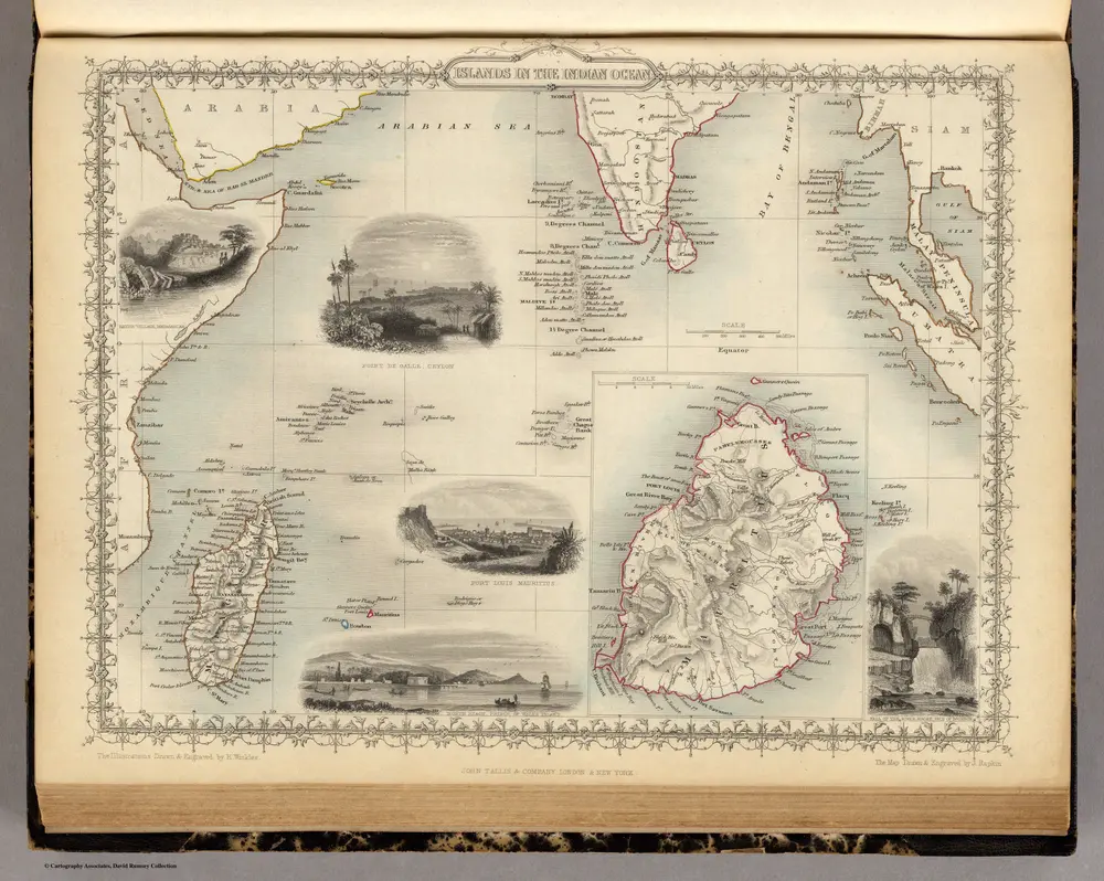 Islands In The Indian Ocean (with) inset map of Mauritius.