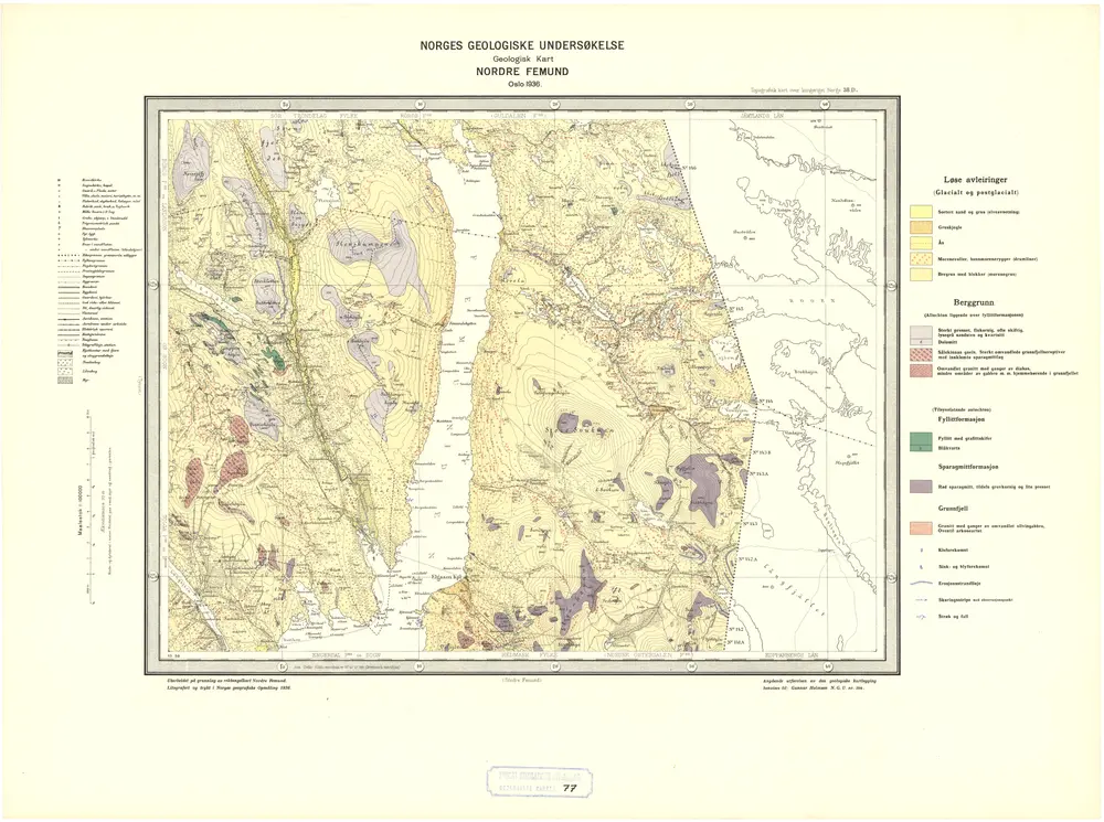 Geologisk kart 77: Nordre Femund