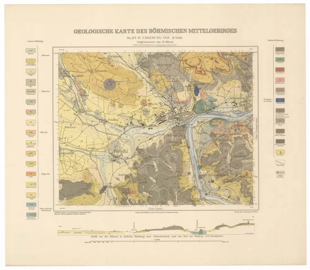 Geologische Karte des Böhmischen Mittelgebirges