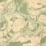 Carte über den Lauf des Rheins von Lauterburg bis unterhalb Sandhofen längs der Badisch - Bayerschen Grenze