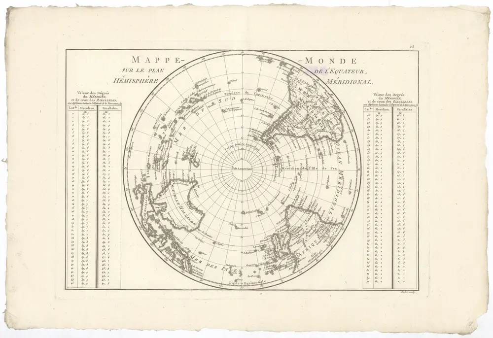 Mappe-monde sur le plan de l'equateur