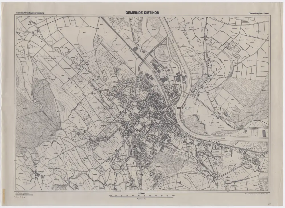 Dietikon: Gemeinde; Übersichtsplan (Schweizerische Grundbuchvermessung)