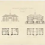 Regensdorf: Strafanstalt, Torbau; Vorderansicht, Grundrisse und Längsschnitt (Nr. 8)