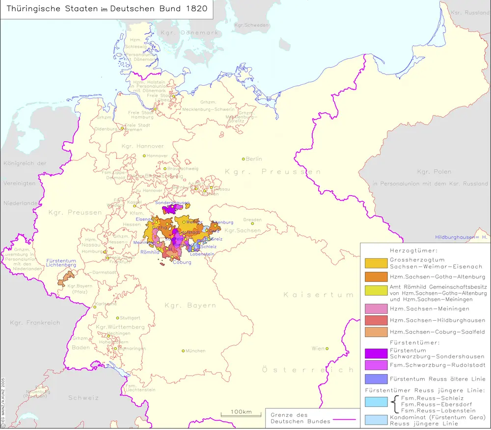 Thüringische Staaten im Deutschen Bund 1820