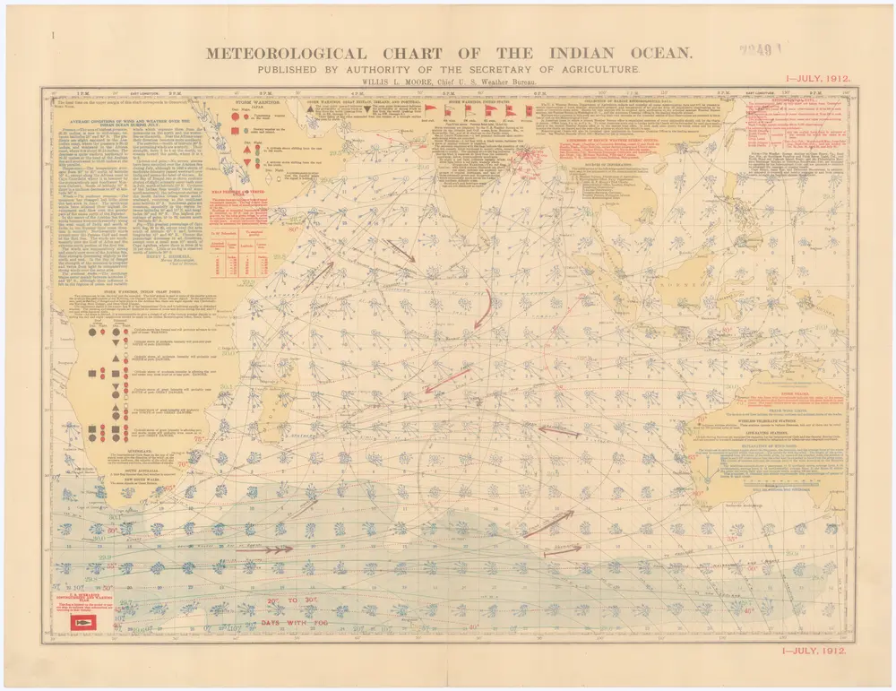 Meteorological chart of the Indian Ocean