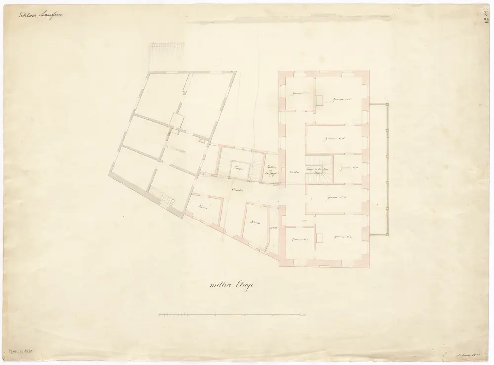 Laufen-Uhwiesen: Schloss Laufen, mittlere Etage; Grundriss (Nr. 11)