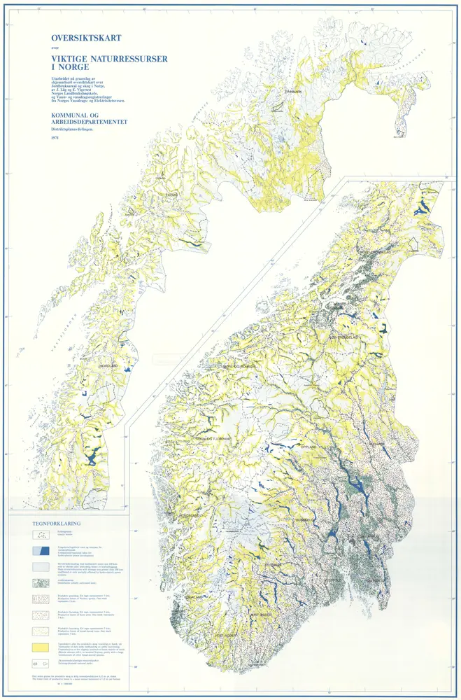 Spesielle kart 140-a: Oversiktskart over viktige naturressurser i Norge