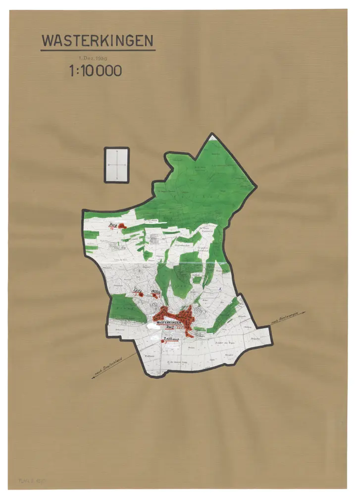 Wasterkingen: Definition der Siedlungen für die eidgenössische Volkszählung am 01.12.1950; Siedlungskarte