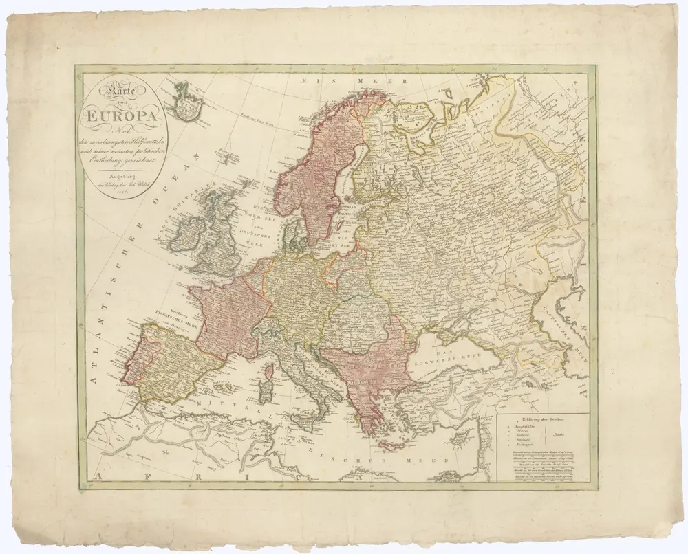 Karte von Europa nach den zuverlässigsten Hülfsmitteln und seiner neuesten politischen Eintheilung gezeichnet