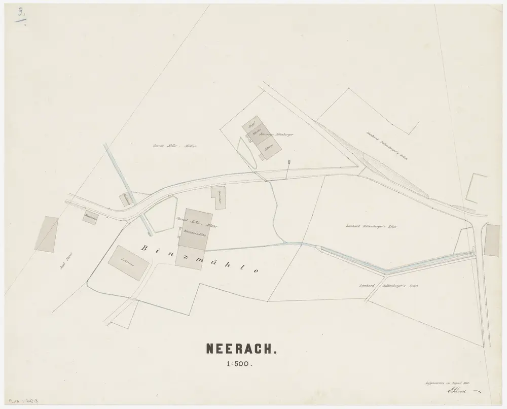 Neerach: Saumbach (Neerigraben), Entwässerung: Blatt 3: Situationsplan