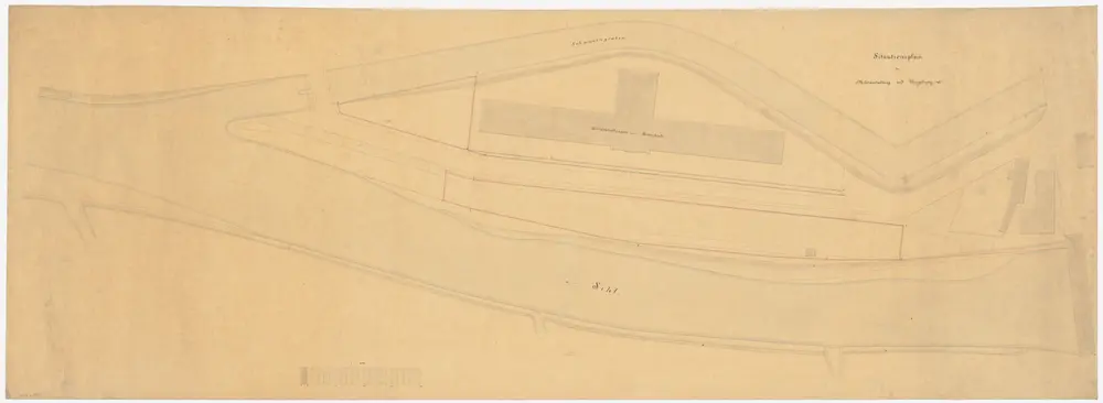Aussersihl: Sihl bei den neuen Zeughäusern, mit Schanzengraben; Situationsplan (Sihl-Gebiet Nr. 16)