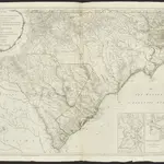 An accurate map of North and South Carolina with their Indian frontiers, shewing in a distinct manner all the mountains, rivers, swamps, marshes, bays, creeks, harbours, sandbanks and soundings on the coasts; with the roads and Indian paths; as well as the boundary or provincial lines, the several townships and other divisions of the land in both the provinces