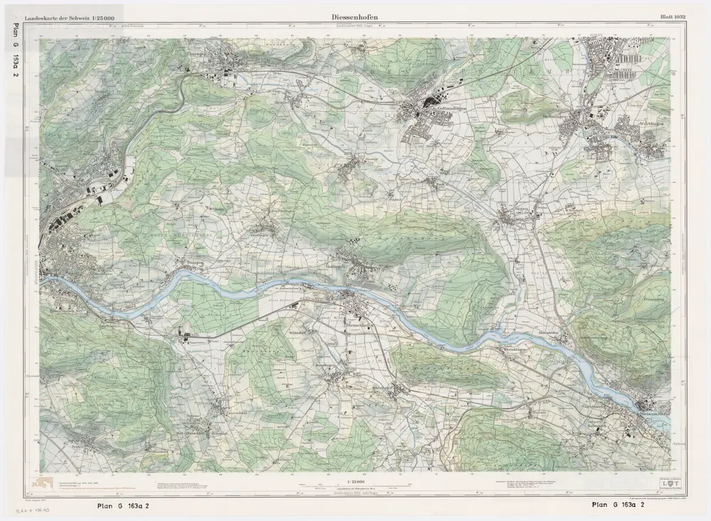 Landeskarte der Schweiz 1 : 25000: Den Kanton Zürich betreffende Blätter: Blatt 1032: Diessenhofen TG