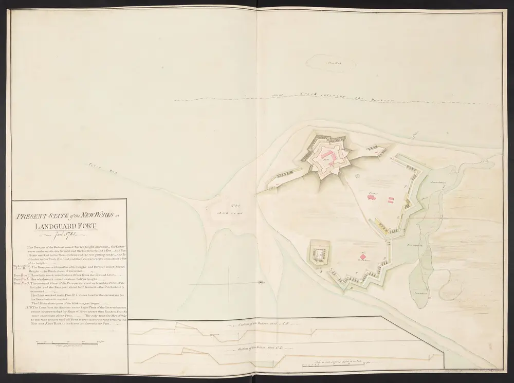 PRESENT STATE of the NEW WORKS at LANDGUARD FORT - Jan.y 1781 -.