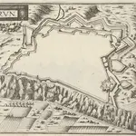 Embrun. [Karte], in: Plans et profilz des principales villes de la province de Dauphiné, avec la carte genale & les particuliéres de chascũ gouvernement d'icelles, S. 36.