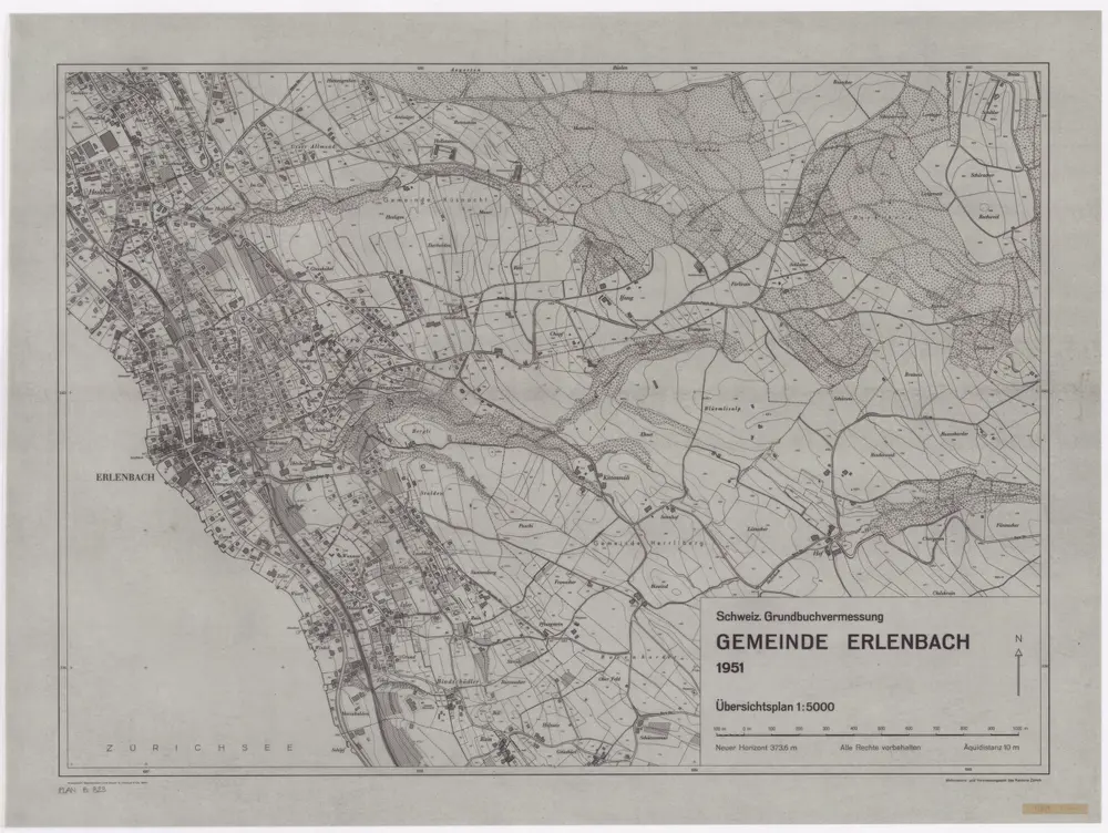 Erlenbach: Gemeinde; Übersichtsplan (Schweizerische Grundbuchvermessung)