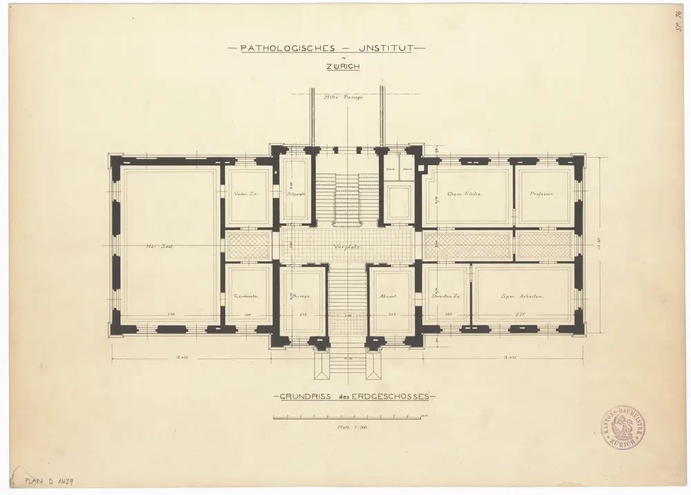 Pathologisches Institut: Erdgeschoss; Grundriss (Nr. 76)