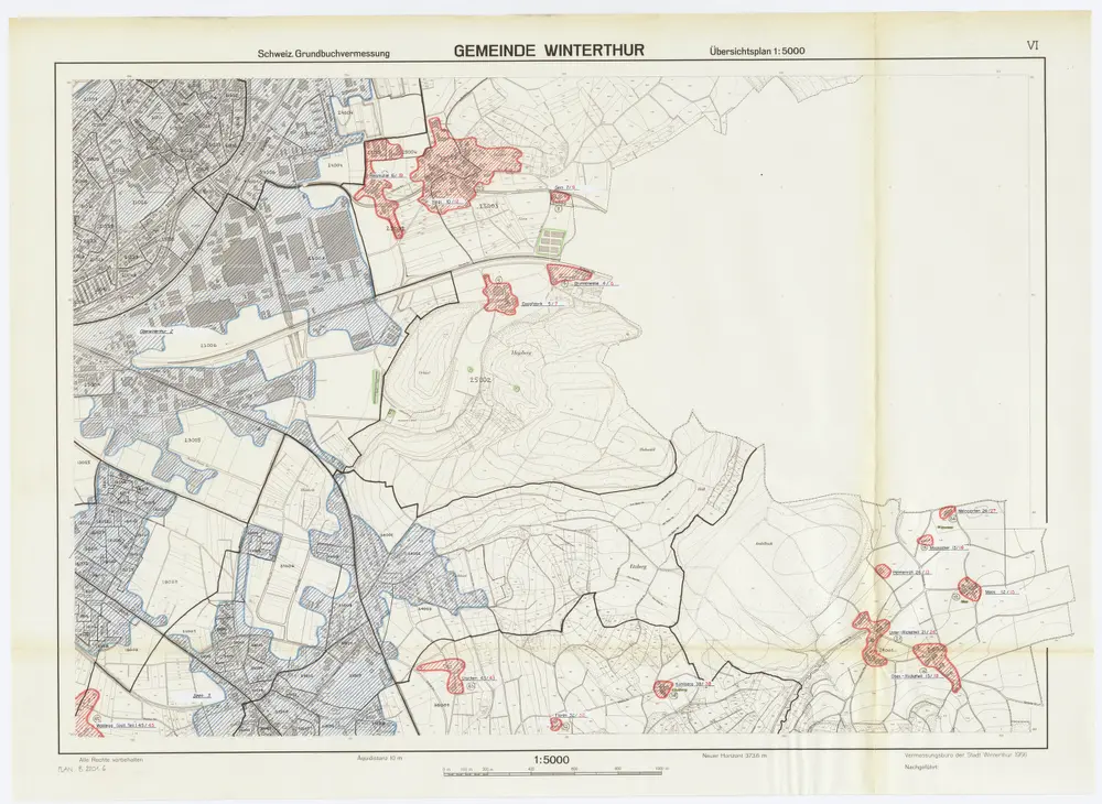 Winterthur: Definition der Siedlungen für die eidgenössische Volkszählung am 01.12.1970; Siedlungskarten: Teilkarte VI