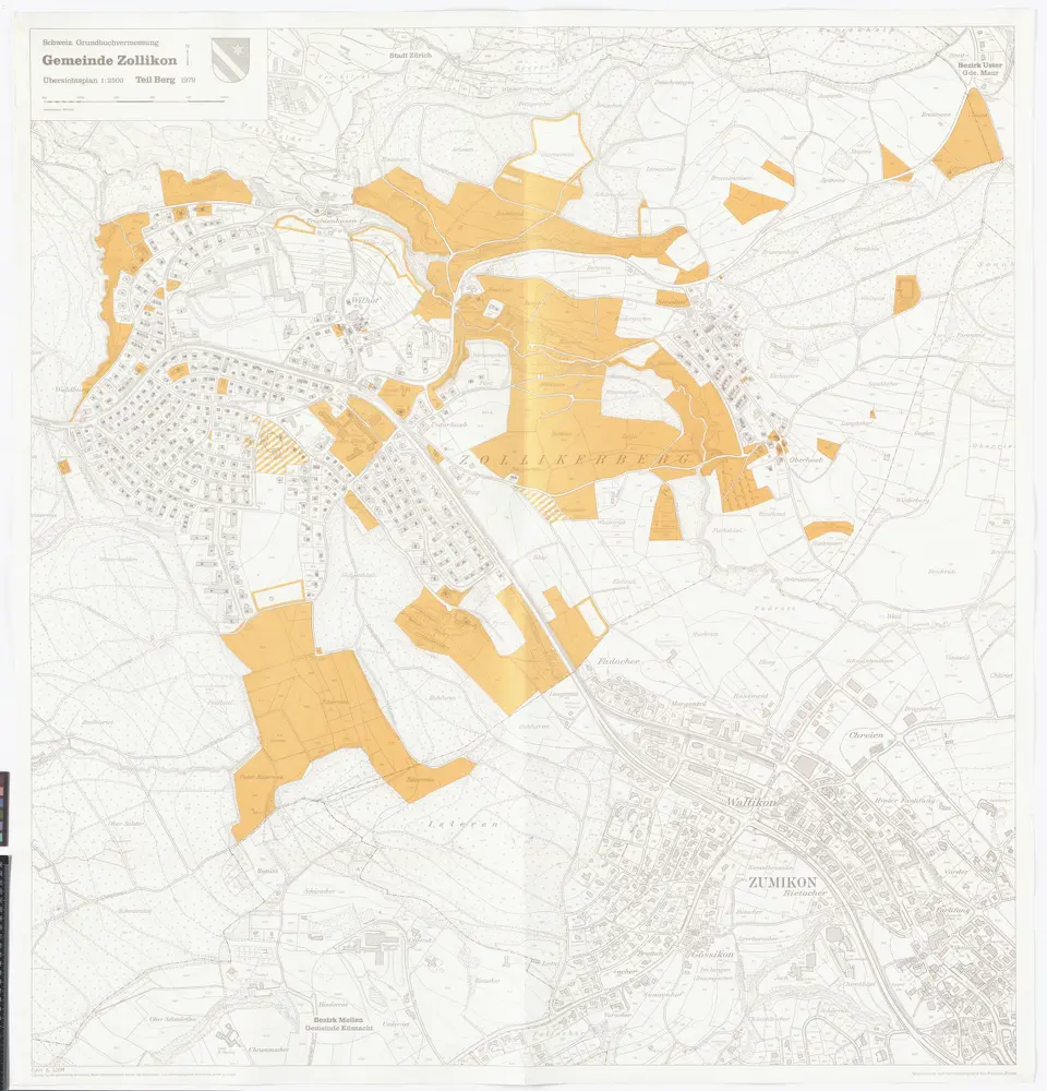 Zollikon: Berg; Übersichtsplan (Schweizerische Grundbuchvermessung)
