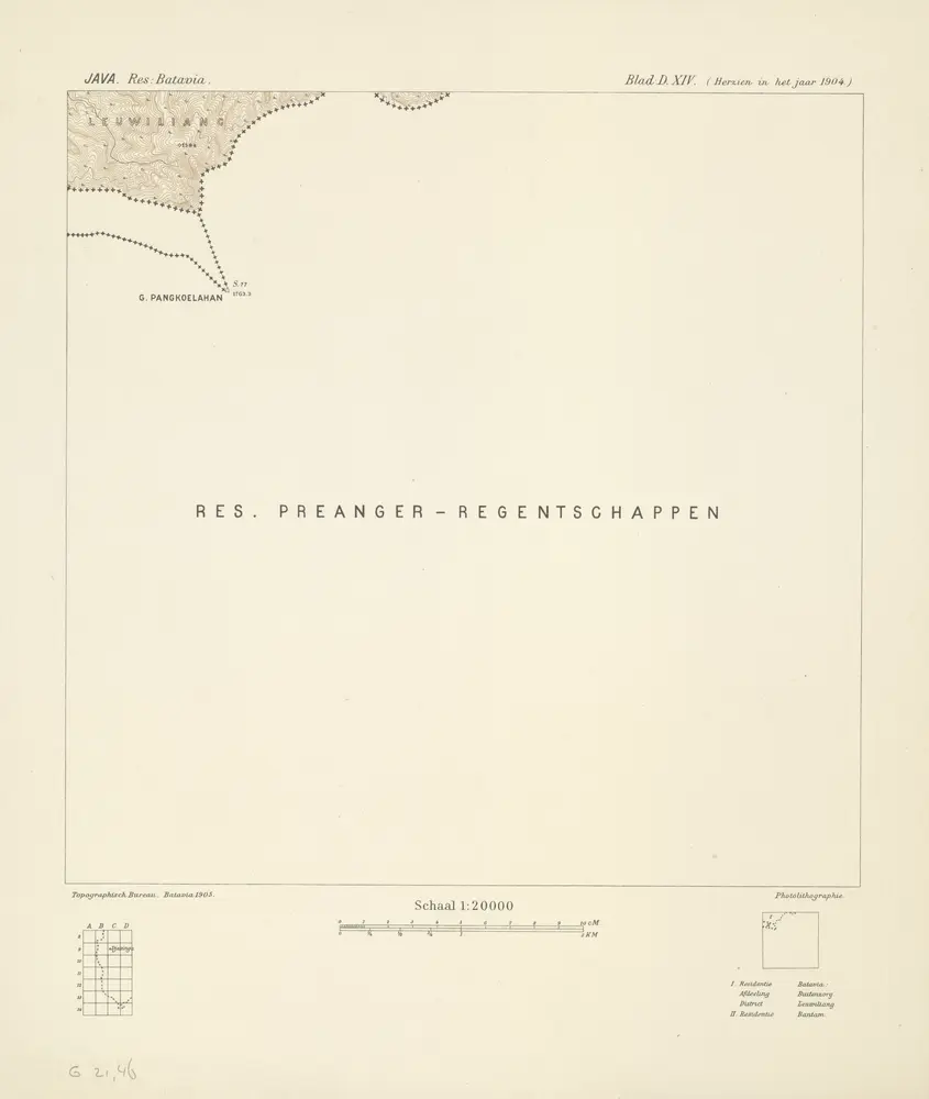 [Pangkoelahan] : herzien in het jaar 1904 / Topographisch Bureau