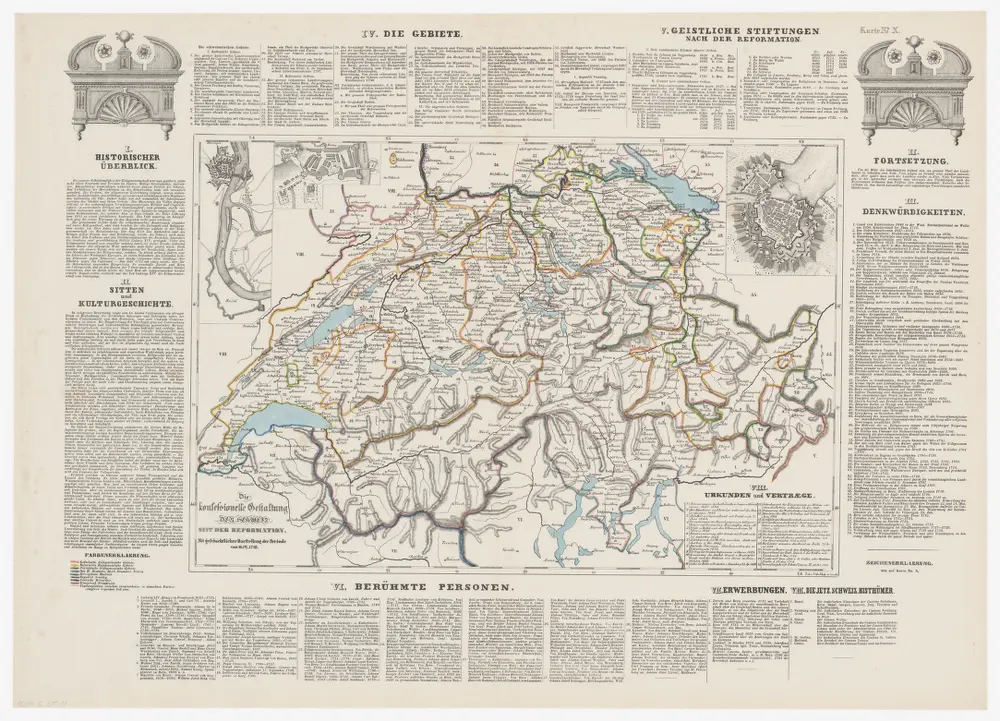 Historisch-geographischer Atlas der Schweiz: Karte X: Die konfessionelle Gestaltung der Schweiz seit der Reformation