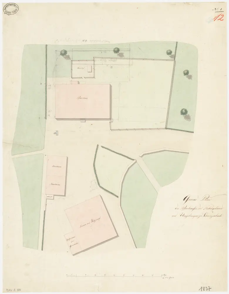 Schwerzenbach: Pfarrhaus und Umgebung; Grundriss (Nr. 12)