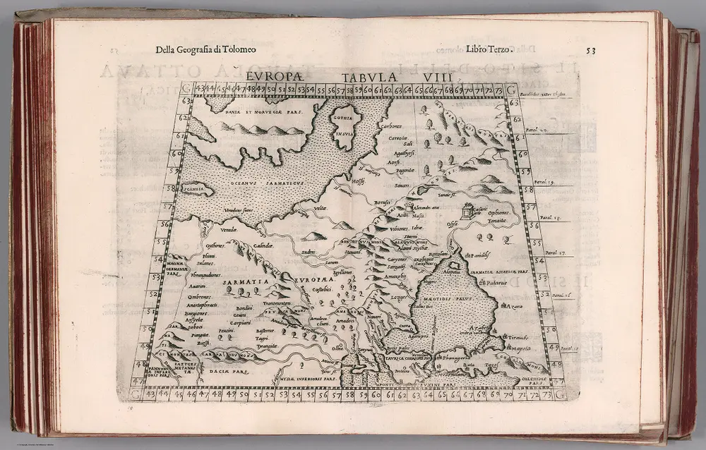 Tabula Europae VIII. Della Geografia di Tolomeo. Libro Terzo