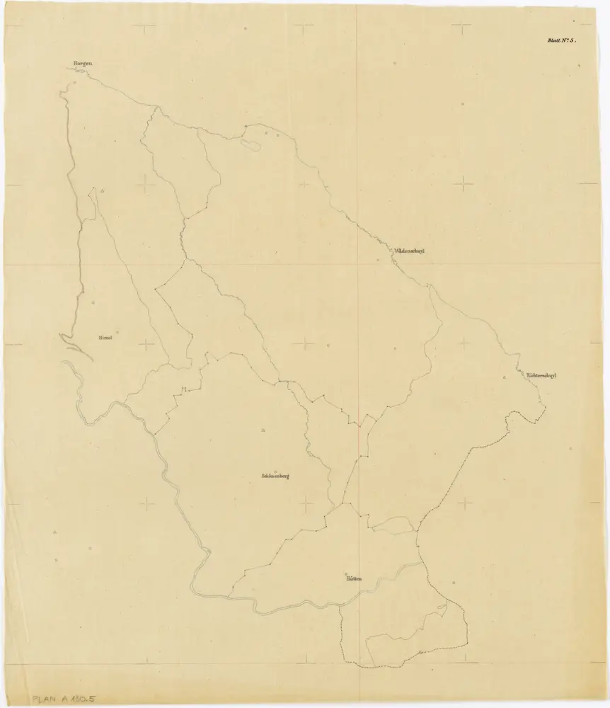 Vorlagen für die Topographische Karte des Kantons Zürich (Wild-Karte): Pausen mit Gemeindegrenzen: Blatt 5: Wädenswil und umliegende Gemeinden