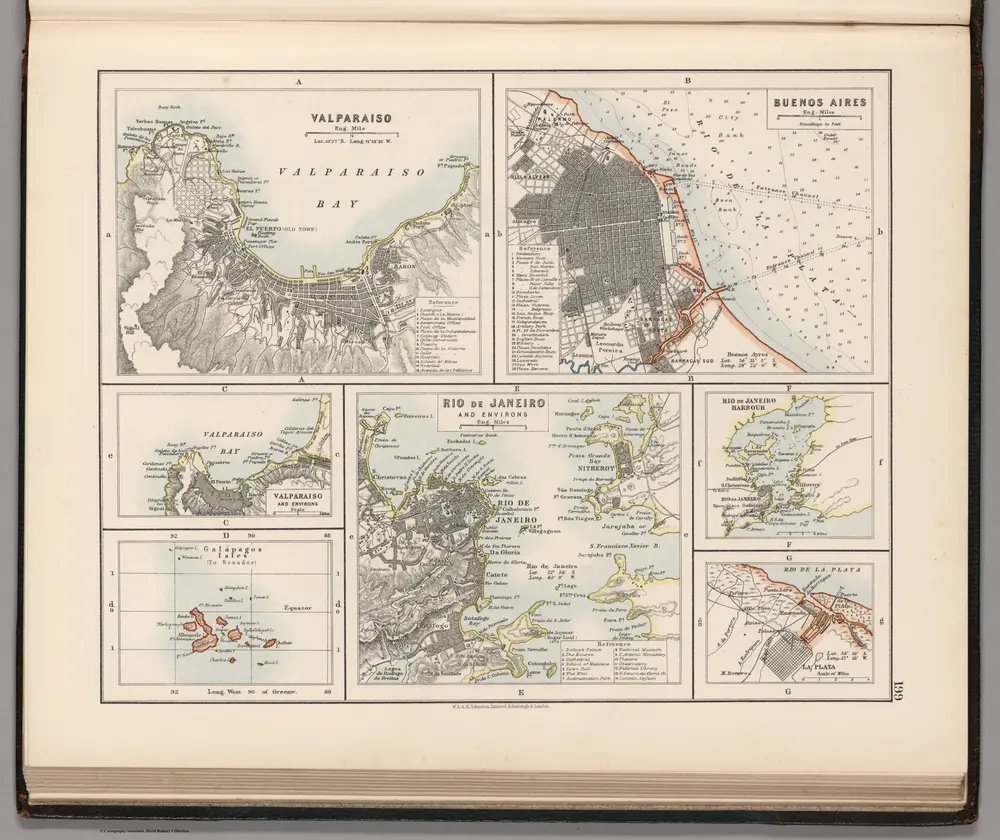 Valparaiso.  Buenos Aires.  Rio de Janeiro  Galapagos Islands.  Rio de Janeiro Harbour.  La Plata.