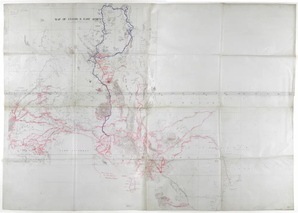 Map of Uganda&East Africa'.'showing routes taken by various expedns. sent out by E[ast] Af[rica] Syndicate.' - War Office ledger