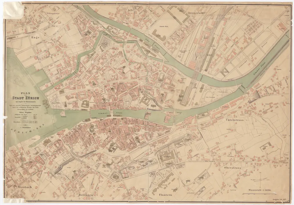 Plan der Stadt Zürich