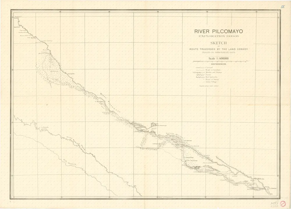 Map of the river Pilcomayo