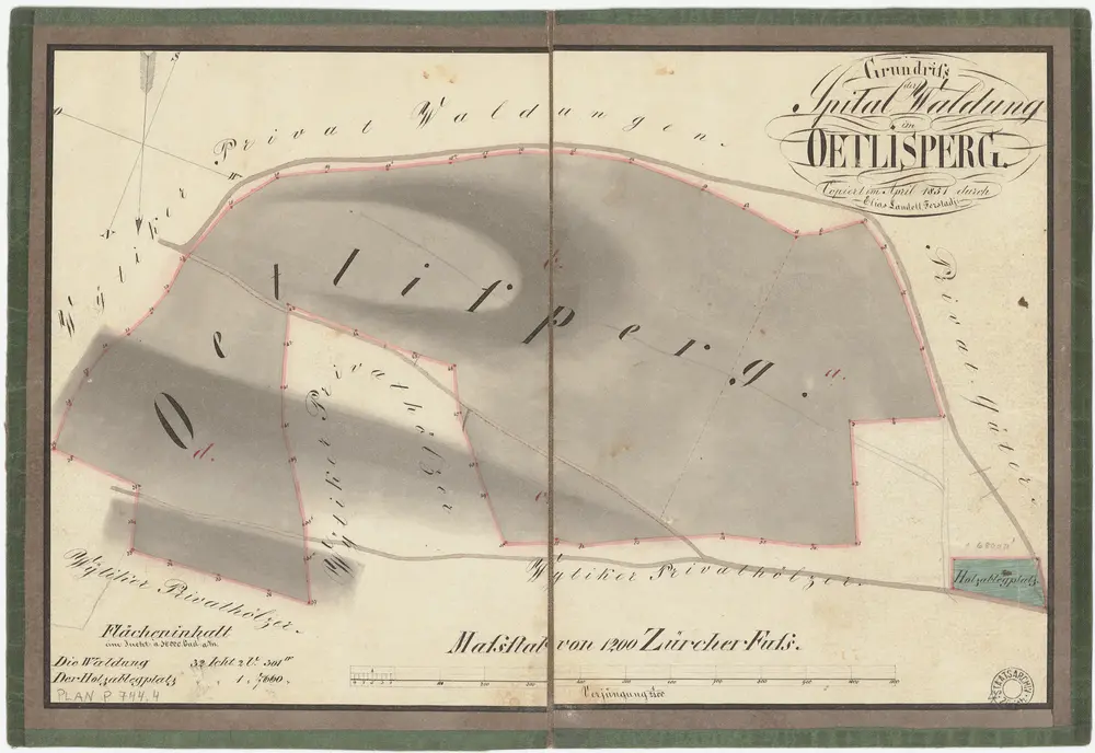 Witikon: Spital- und Genossenschaftswaldungen: Spitalwaldung Ötlisberg (Oetlisperg); Grundriss