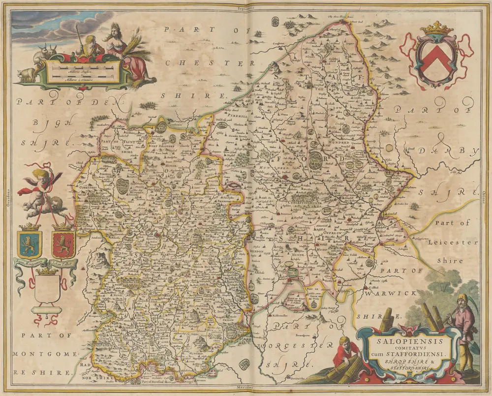 Salopiensis Comitatus cum Staffordiensi. Shropshire & Staffordshire. [Karte], in: Novus atlas absolutissimus, Bd. 7, S. 353.