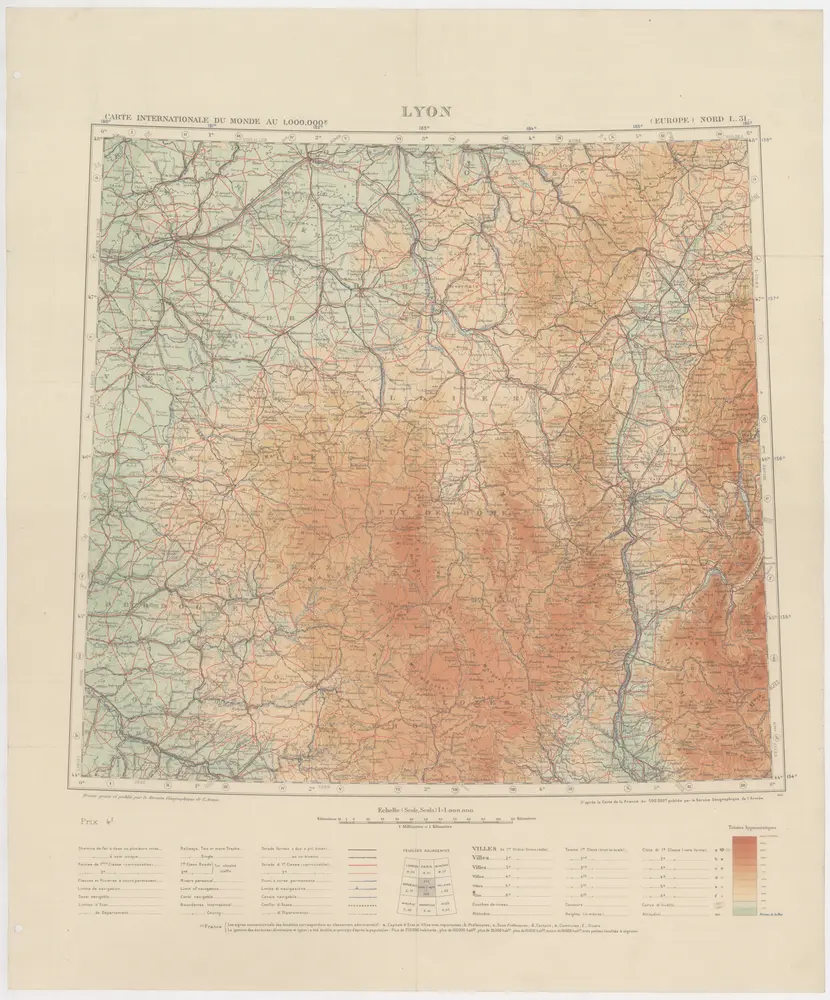 Carte internationale du monde au 1,000,000 E