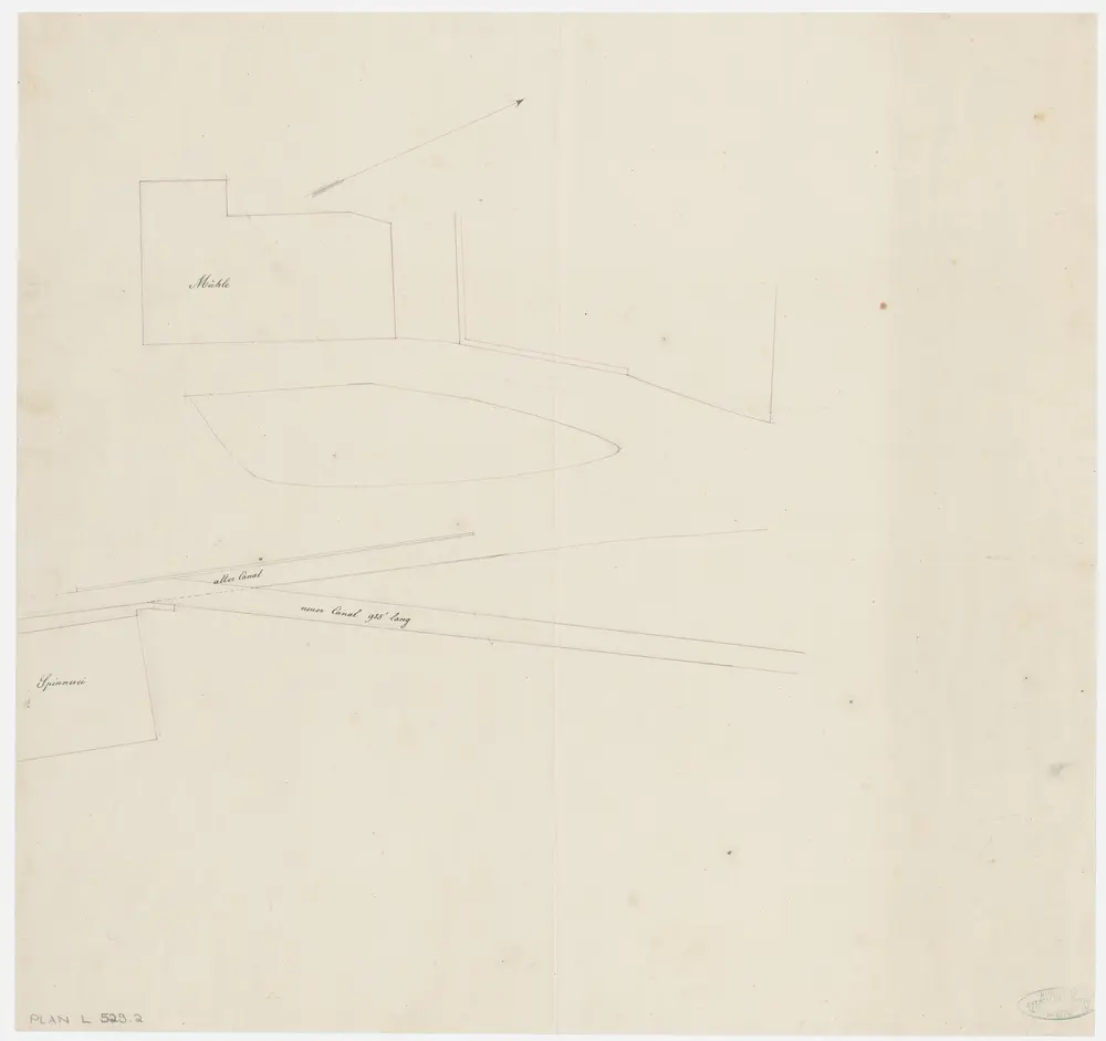 Hochfelden: Spinnerei und Mühle; Grundrisse: Blatt 2: Gebäude und Kanäle; Grundriss