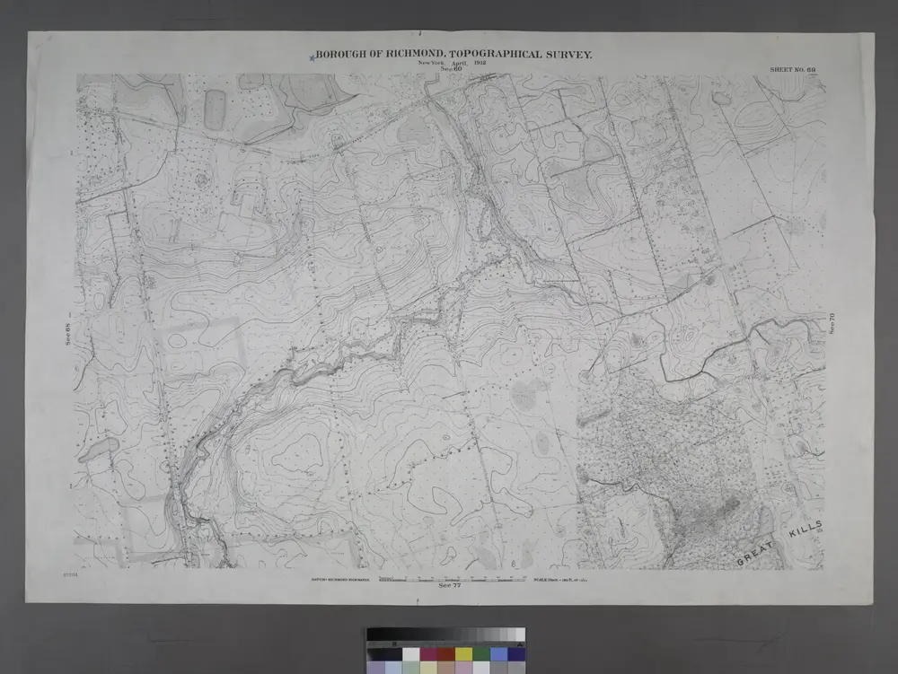 Sheet No. 69. [Includes Dewey Avenue and Giffords Lane in Great Kills.]; Borough of Richmond, Topographical Survey.