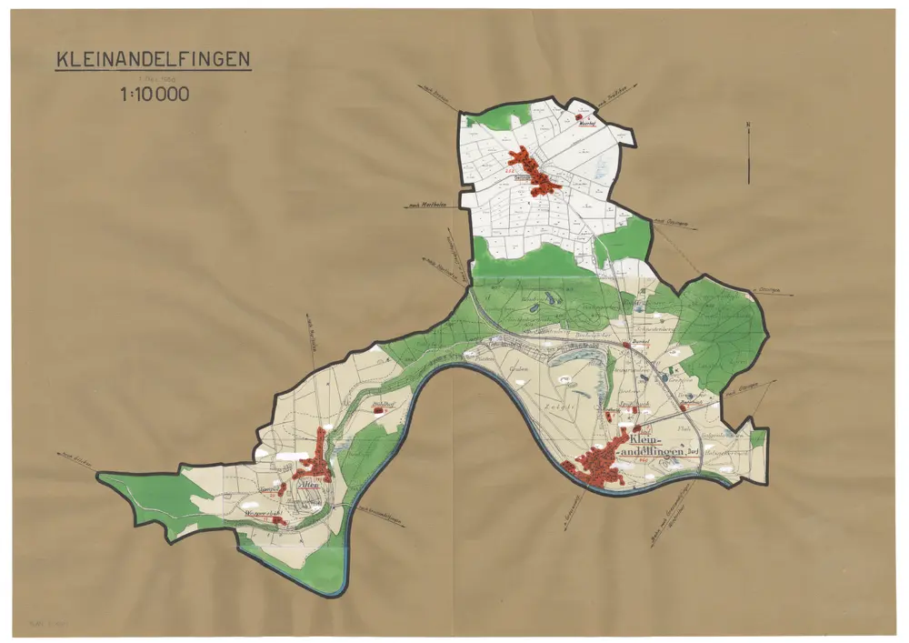 Kleinandelfingen: Definition der Siedlungen für die eidgenössische Volkszählung am 01.12.1950; Siedlungskarte