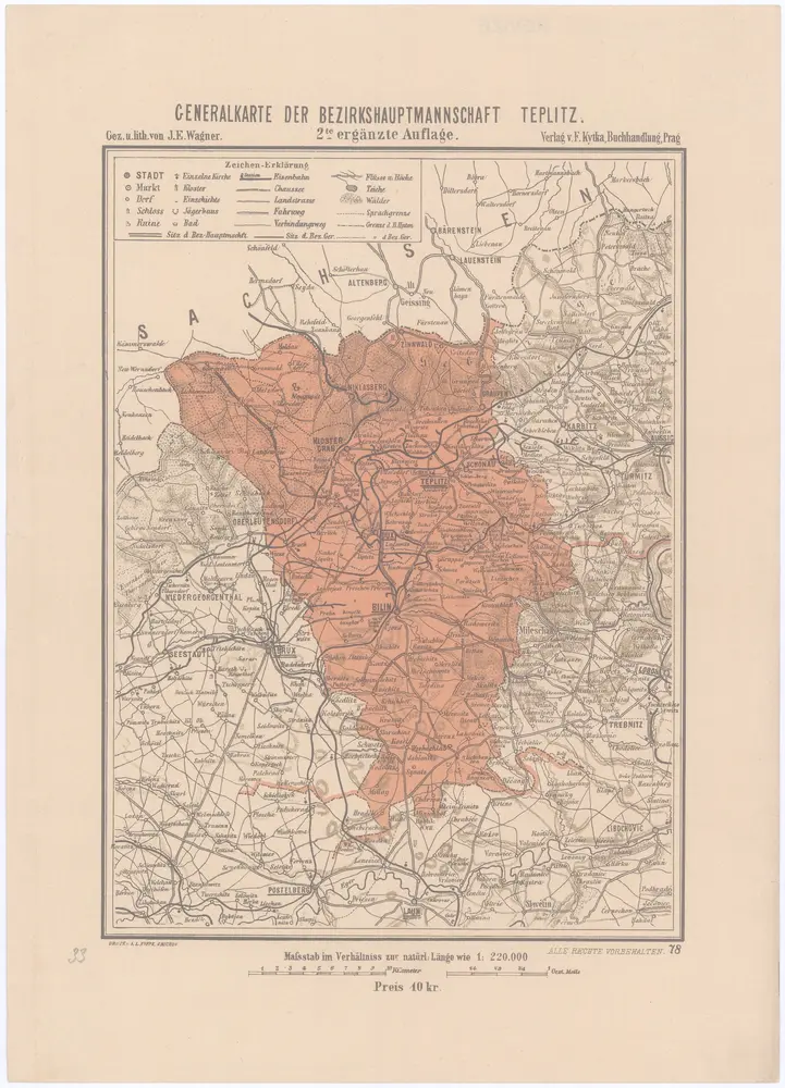 Generalkarte der Bezirkshauptmannschaft Teplitz