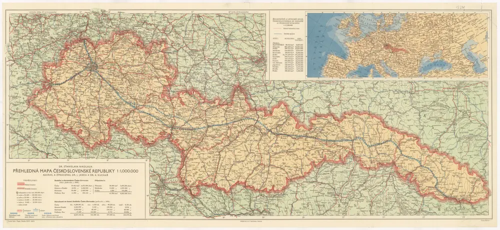 Stanislava Nikolaua přehledná mapa Česko-Slovenské republiky 1:1,000.000