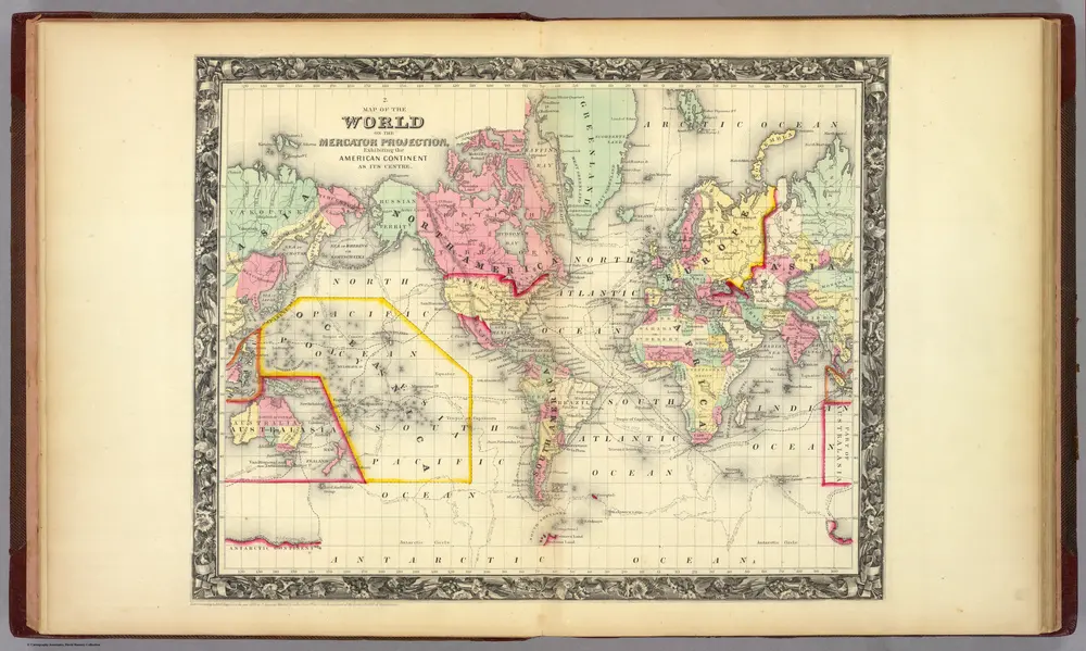 Map Of The World On The Mercator Projection.