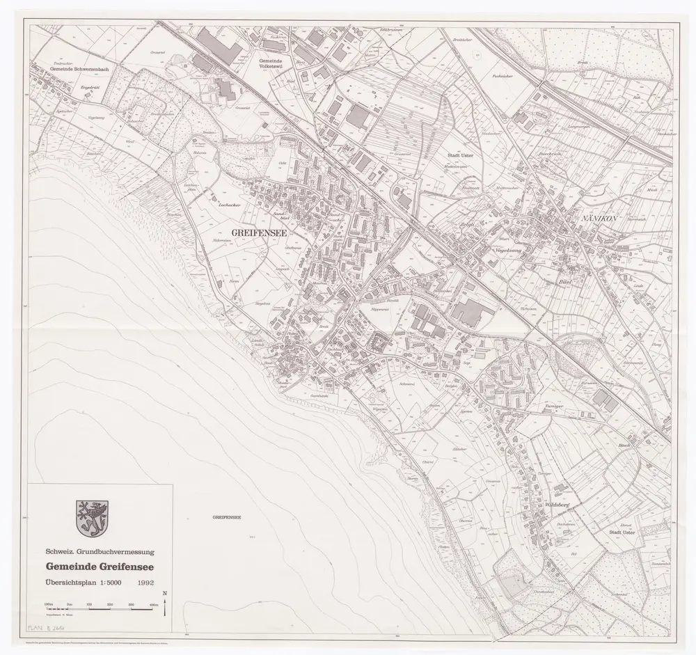 Greifensee: Gemeinde; Übersichtsplan (Schweizerische Grundbuchvermessung)