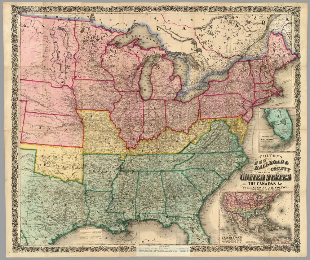 Composite: Colton's New Railroad & County Map Of The United States.