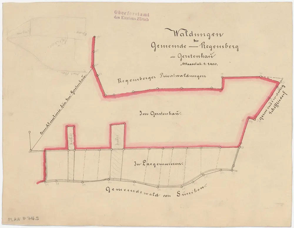 Regensberg: Gemeindewaldung: Gerstenhau; Grundriss