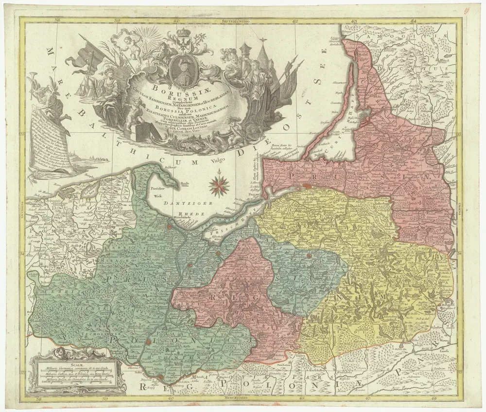 Borussiae regnum complectens circulos Sambiensem, Natangiensem et Hockerlandiae nec non Borussia Polonica exhibens palatinatus Culmiensem, Marienburgensem, Pomerelliae et Varmiae cum adjacentibus aliis provinciis