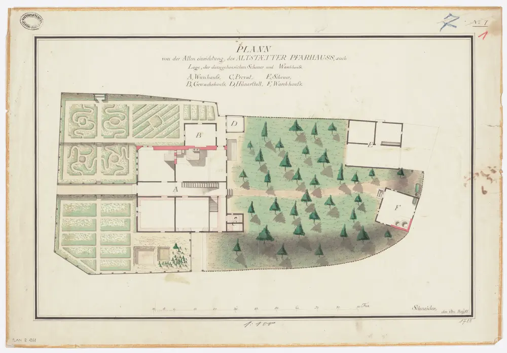 Altstetten: Pfarrhaus und Umgebung; Grundriss (Nr. 7)