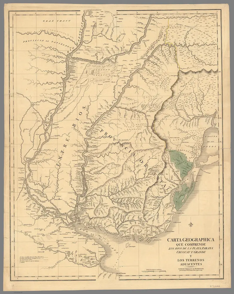 Carta Geographica ... los Rios de la Plata, Parana, Uruguay y Grande y Los Terrenos Adyacentes.
