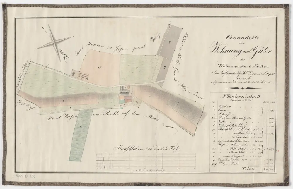 Gossau: Wohnung und Güter des Wasenmeisters; Grundriss